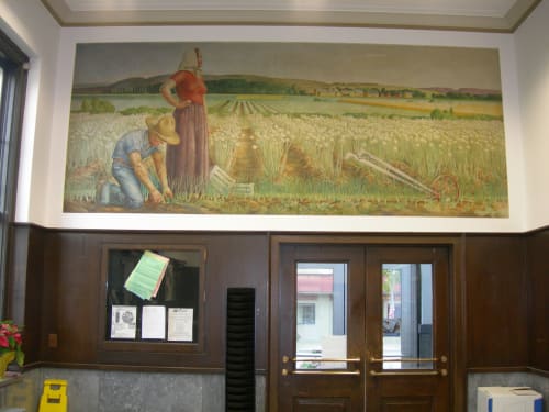 The Onion Fields | Murals by Alison Mason Kingsbury | United States Postal Service - Canastota in Canastota