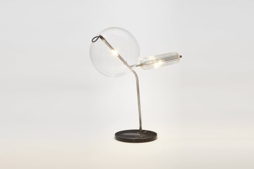 T Double Silver | Table Lamp in Lamps by SilvioMondinoStudio | SORS in Paris