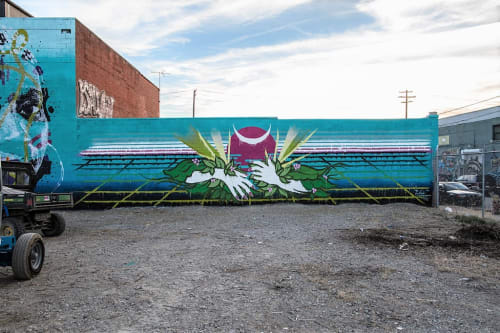 Two Faces | Street Murals by Hannah Stouffer | Eastern Market, Detroit in Detroit