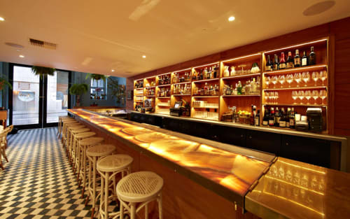 Cast Rectangle Onyx Bar Table By Ken Fulk Seen At Leo S Oyster Bar