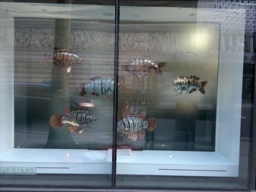 Fish Tank Display | Public Sculptures by Michael Chaikin | 164 Shaftesbury Ave, London in London