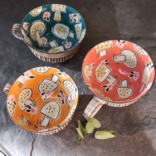 Mushroom Mug Bowls Handwork | Tableware by Colleen McCall | Handwork, Ithaca's Artisan Cooperative in Ithaca