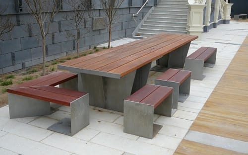 Table and benches | Tables by Andrew Gibbs | St Kilda Town Hall in St Kilda