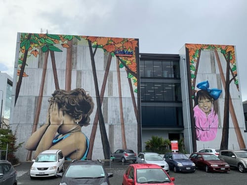 Hide and Seek | Street Murals by Wongi Wilson | Margaret Mahy Playground in Christchurch
