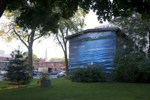Au fil de L'eau | Murals by Phillip Adams | Jeanne-Mance Housing Corporation in Montréal