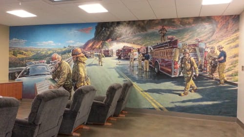 Fire Break | Murals by Garin Baker | Los Angeles County Fire Station 150 in Santa Clarita