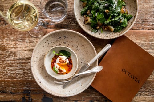 Laser Etched Menu Covers | Prints by Reclamation Etchworks | Octavia in San Francisco