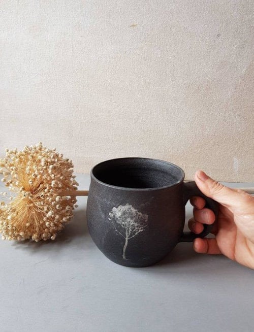 Black Ceramic Tree Mug | Drinkware by ShellyClayspot