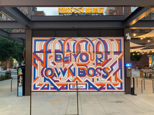 Square mural | Murals by Kate Lynn Lewis | Ponce City Market in Atlanta