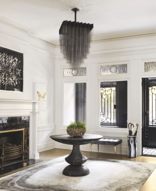 Kelly Chandelier (Black) | Chandeliers by Gabriel Scott | Park Slope Townhouse, Brooklyn, NY in Brooklyn