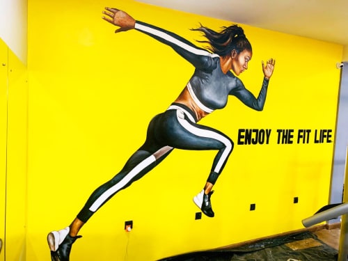 ENJOY THE FIT LIFE Mural | Murals by Cera Cerni | Fitness Plus in Lagos