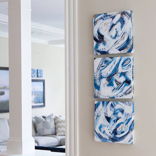 Elegant Waves- set of 3 | Oil And Acrylic Painting in Paintings by Carolyn Mackin