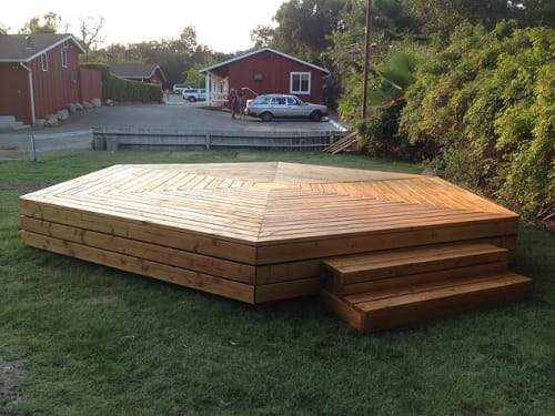 Wood Stage | Furniture by Shaun Wallace - Gopherwood Design / Build | Ojai Rancho Inn in Ojai