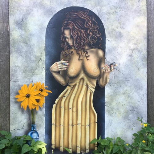 She's Waiting | Mixed Media by Carvinart | Brennan's Delicatessen of Rumson in Rumson