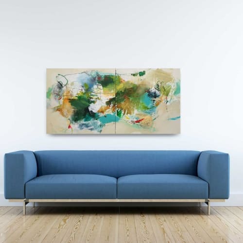 Blue Green Mixed Media | Paintings by Natasha Barnes