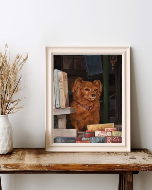 Italian Newsstand Dog Print, Charming European Wall Art | Prints by The Ugly Cat Studio