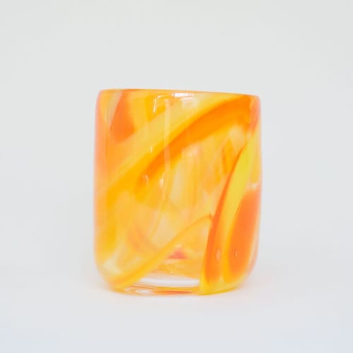 Glass Blown Tie-Dyed Fire Drinking Glass | Drinkware by Maria Ida Designs