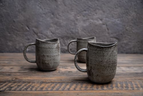 SET of (2 mugs) Earthling - Simplicity - organic natural by Laima  Ceramics