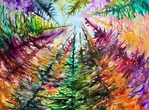 The Sky Is The Limit IV | Watercolor Painting in Paintings by Checa Art