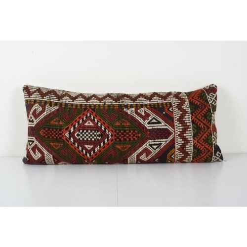 Extra Long Lumbar Kilim Cushion Bedding Pillow, Hippie Turki | Pillows by Vintage Pillows Store