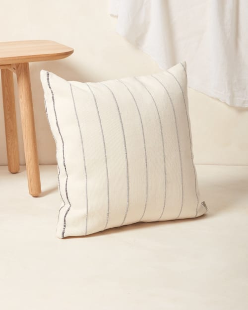 Recycled Stripe Pillow - Grey | Pillows by MINNA