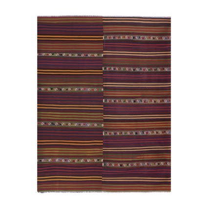 Mid-20th Century Wool Large Anatolian Kilim Rug 9'8'' X 12'9 | Rugs by Vintage Pillows Store