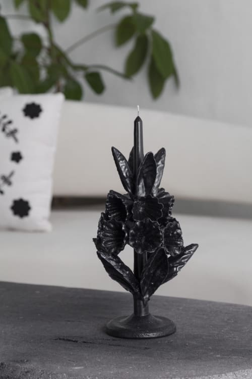 PALMARIO Decorative Traditional Candle, Black | Decorative Objects by ANDEAN