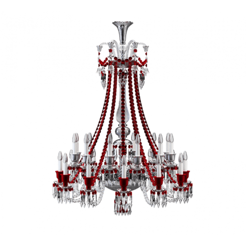 Alan Mizrahi JR2037 Zenith Clear And Red Chandelier | Chandeliers by Alan Mizrahi Lighting Design