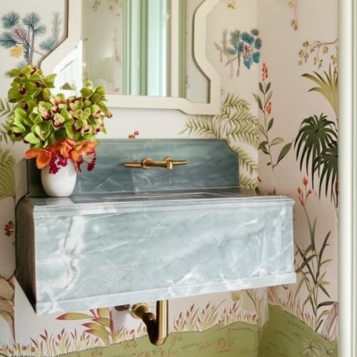 Add a Touch of Luxury to Your Bathroom with a Grey Marble Sink | Gray Marble Basin | Water Fixtures by AYMARBLEDESIGN LLC