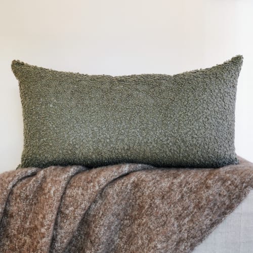 Seafoam Green Alpaca with Linen Pillow Set of 2 - 20x36 | Pillows by Vantage Design