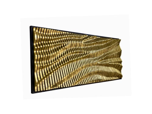 "Gilded Radiance" Parametric Wood Wall Art Decor/100% Wood | Wall Sculpture in Wall Hangings by ArtMillWork Design
