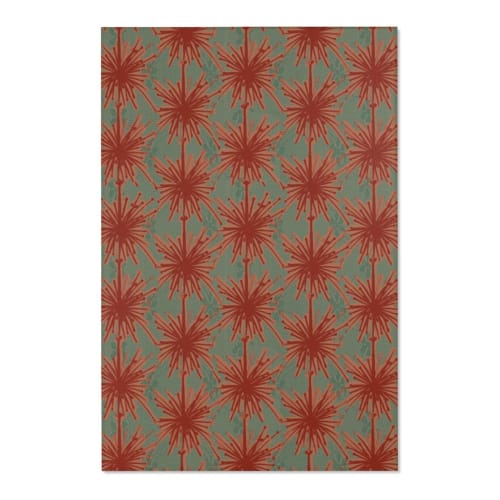 Flower Power Area Rug – Coral | Rugs by Odd Duck Press