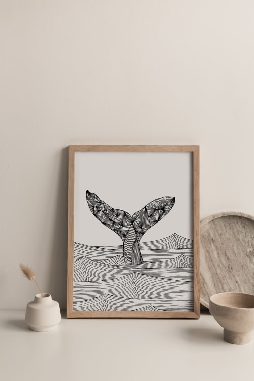 Whale Tail Print, Whale and Dolphin Conservation Donation | Wall Hangings by Carissa Tanton