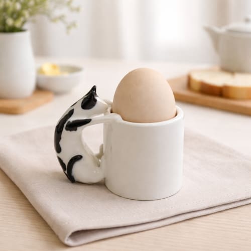 Cat Egg Cup (COW) – A Playful Ceramic Breakfast Object | 4am Product Design | Dinnerware by 4AM Product Design