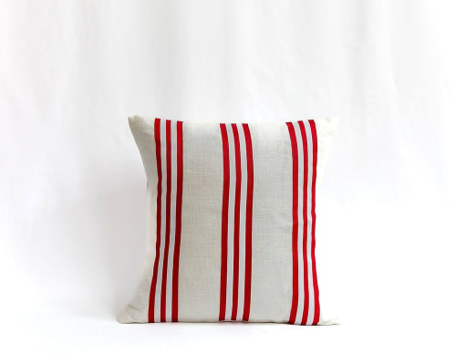 Red Stripes Oyster | Decorative Objects by Kerry & Clyde, LLC ,  Jill Fulton, Artist and Owner