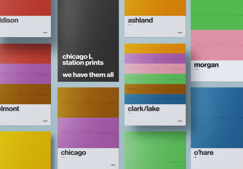Chicago L Station Prints | Digital Art in Art & Wall Decor by Centroute Map Company