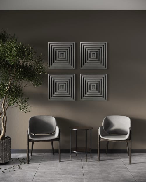 Solid Wood Concentric Square | Decorative Frame in Decorative Objects by Moss Art Installations