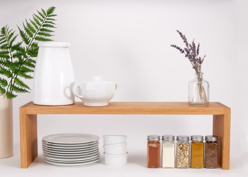 Oak Kitchen Shelf Riser | Storage Stand in Storage by Reds Wood Design