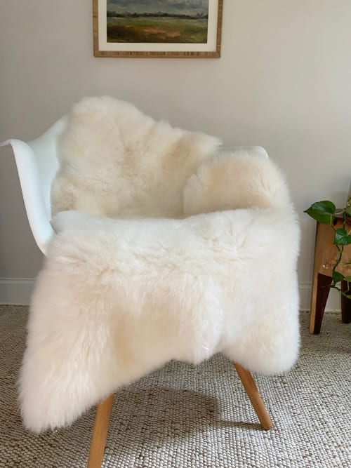 Bright Ivory Nursery Sheepskin | Small Rug in Rugs by East Perry