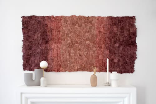 Wild Silk Color Field Wall Hanging - Burgundy | Wall Hangings by Tanana Madagascar