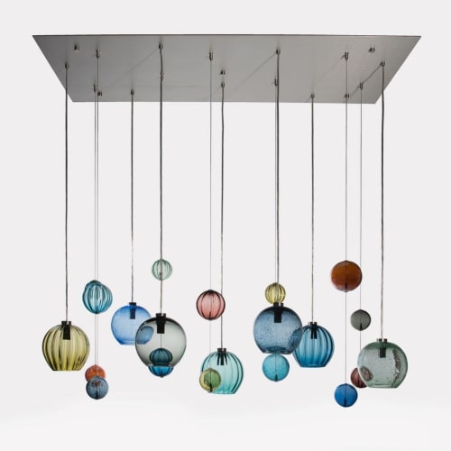 Alan Mizrahi AM2221 Silver Linen Chandelier | Chandeliers by Alan Mizrahi Lighting Design