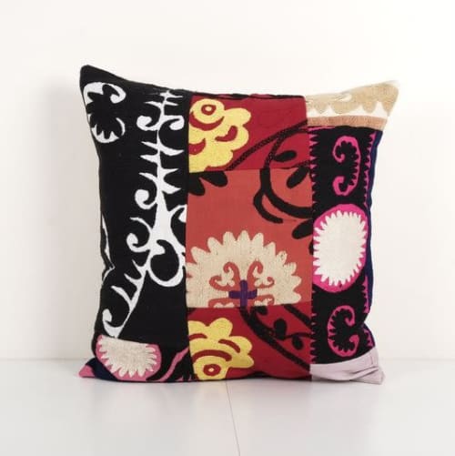 Vintage Patchwork Suzani Pillow Cover Ethnic Textile Art, De | Pillows by Vintage Pillows Store