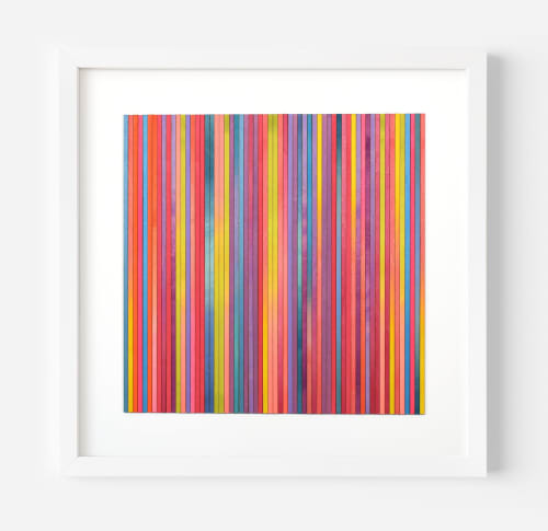 Irregular Bright Stripe Colour Study Painting | Collage in Paintings by Amelia Coward