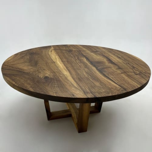 Custom Order Table - Walnut Round Dining Table - Live Edge | Tables by TigerWoodAtelier