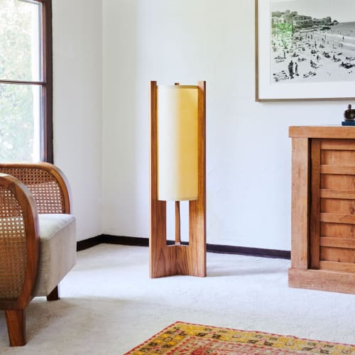 Japanese inspired Mid-Century Teak Floor Lamp | Lamps by James Mankoff Design