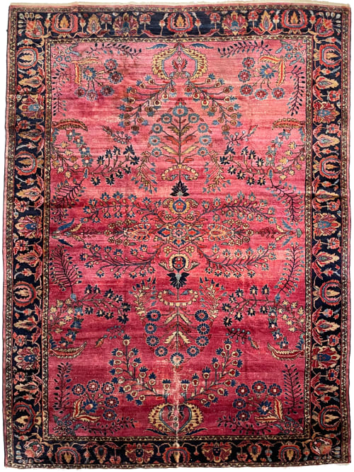 ARTISTIC & MOODY Arabesque Antique Lilihan Sarouk | Area Rug in Rugs by The Loom House