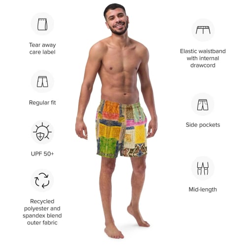 Men's Trunks - The Hearth Quilt - Folk Patchwork Art | Work by Eman's Gallery