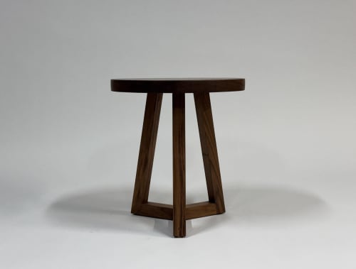 Solid Wood Round Side Table – Pedestal End or Accent Table, Handcrafted, Made to Order, Made in USA | Tables by Marco Bogazzi