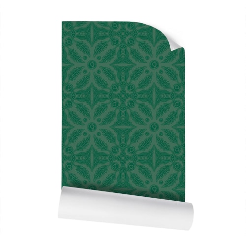 Sargassum Seaweed II - Green Pattern | Wallpaper in Wall Treatments by Sean Martorana