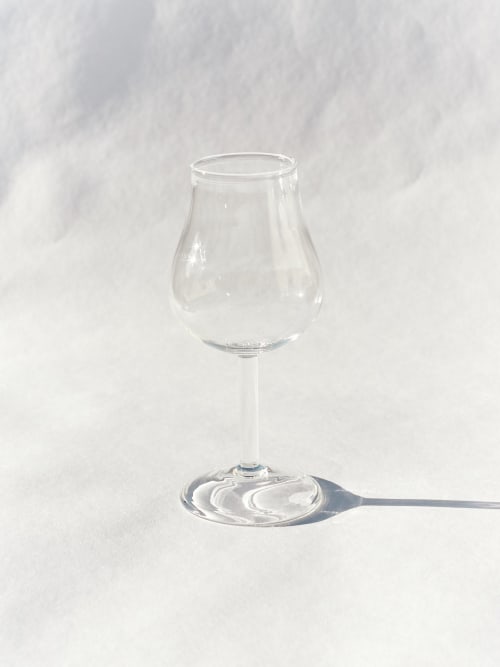 Hand Blown Tall Wine Glass in Clear | Drinkware by Barton Croft
